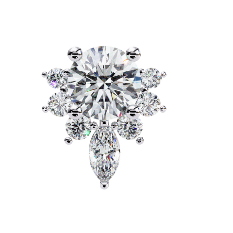 Marquise 0.68ct 14k Gold Diamond Earring White Gold