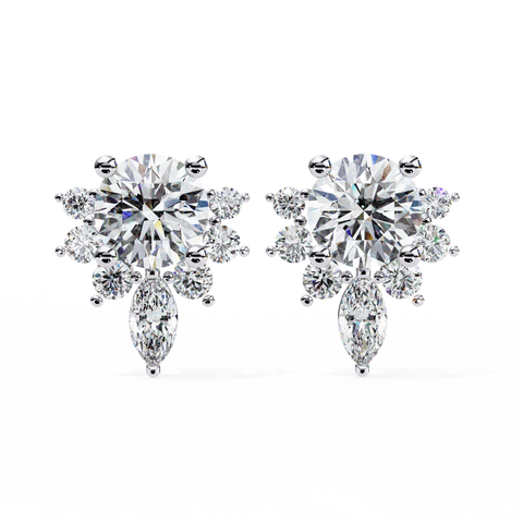 Marquise 0.68ct 14k Gold Diamond Earring White Gold