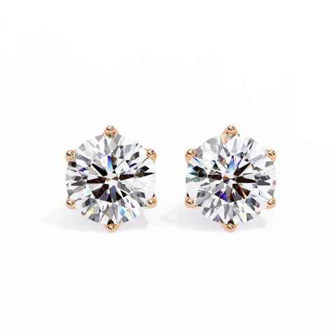 Lab Grown Diamond Stud Earring For Women Rose Gold