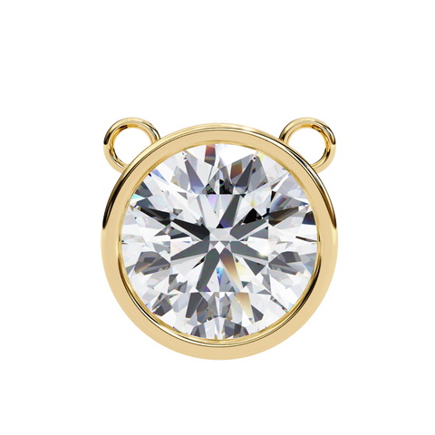 Round 14k Gold Diamond Pendant Yellow Gold
