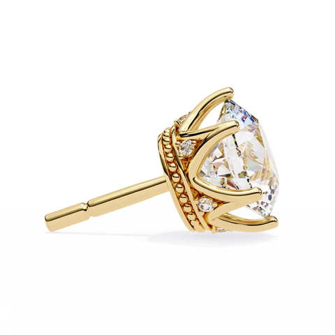 Lab Grown Diamond Stud Earring For Women Yellow Gold