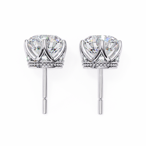 Lab Grown Diamond Stud Earring For Women White Gold