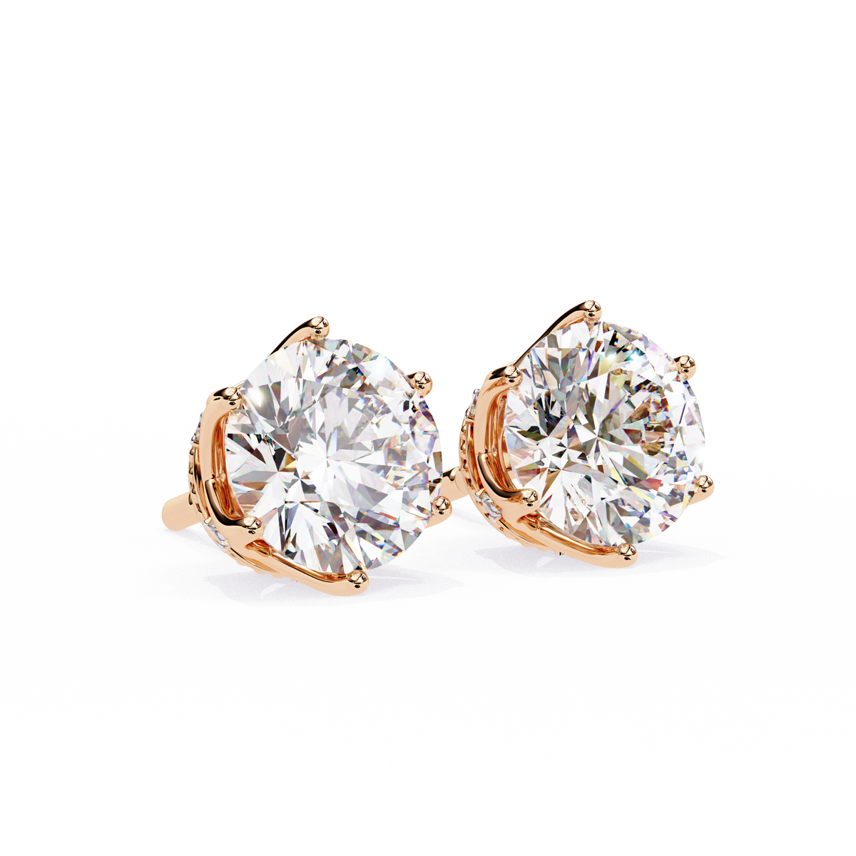 Lab Grown Diamond Stud Earring For Women Rose Gold