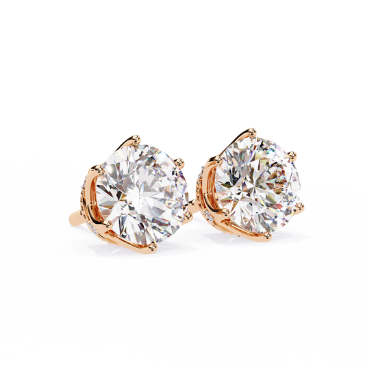 Lab Grown Diamond Stud Earring For Women Rose Gold