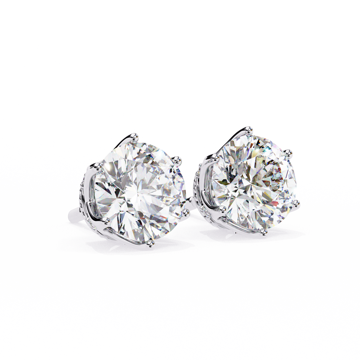 Lab Grown Diamond Stud Earring For Women White Gold