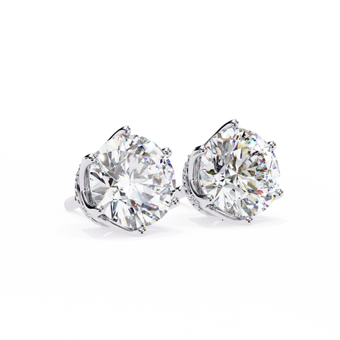 Lab Grown Diamond Stud Earring For Women White Gold
