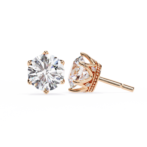 Lab Grown Diamond Stud Earring For Women Rose Gold