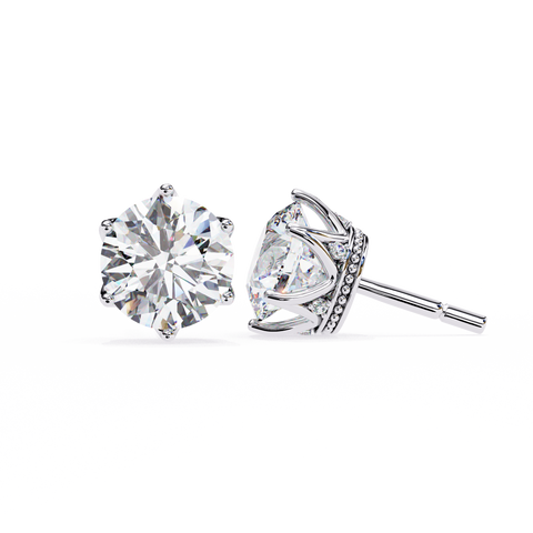 Lab Grown Diamond Stud Earring For Women White Gold