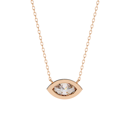 Marquise 0.68ct Diamond Pendant Rose Gold