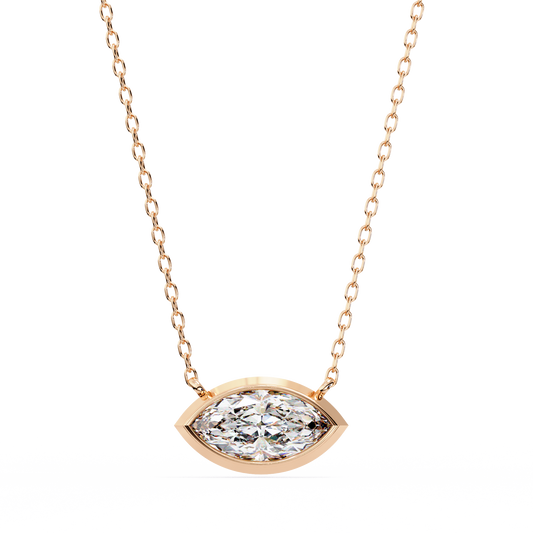 Marquise 0.68ct Diamond Pendant Rose Gold