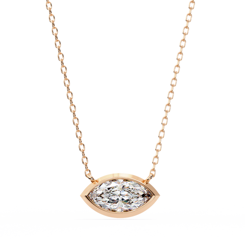 Marquise 0.68ct Diamond Pendant Rose Gold