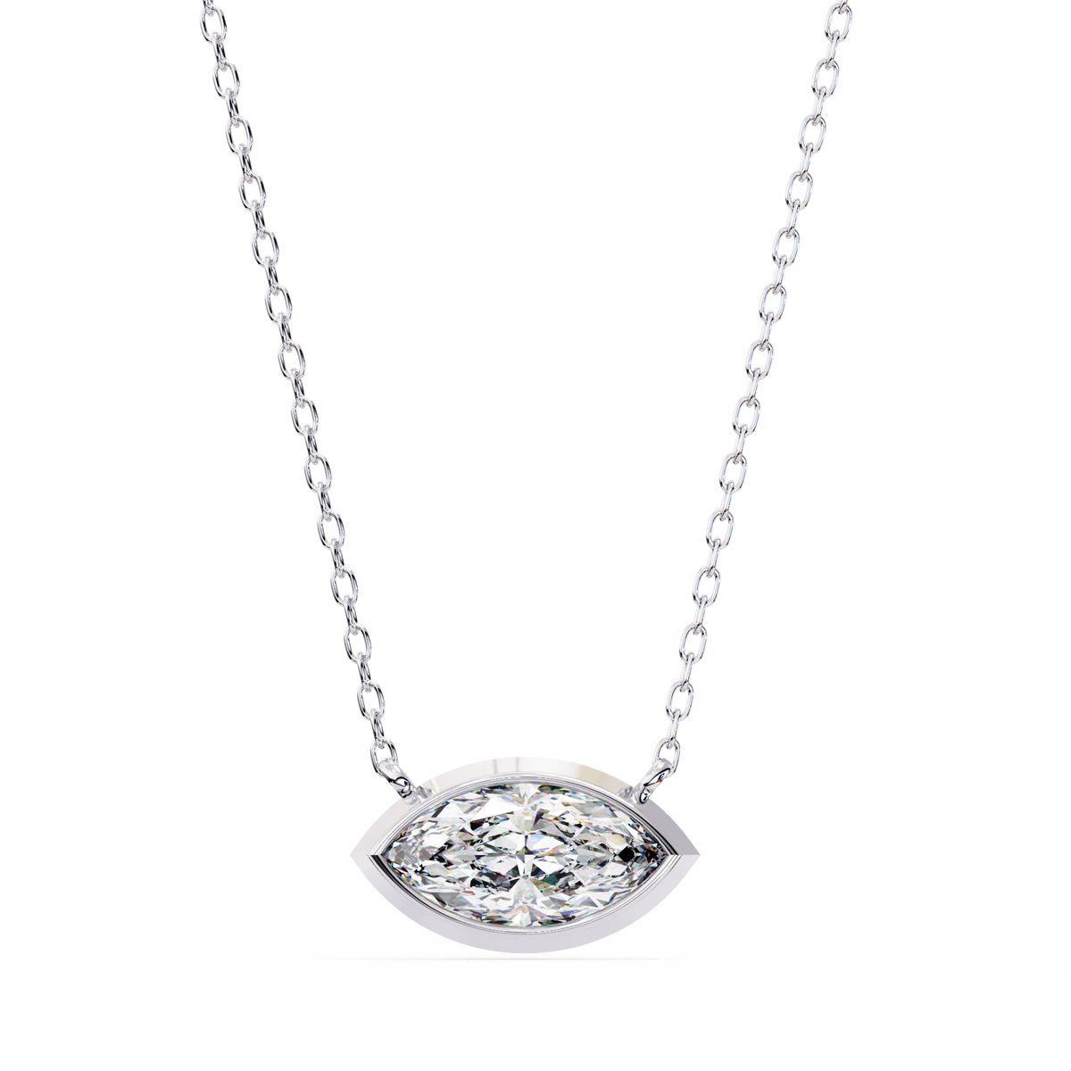 Marquise 0.68ct Diamond Pendant White Gold