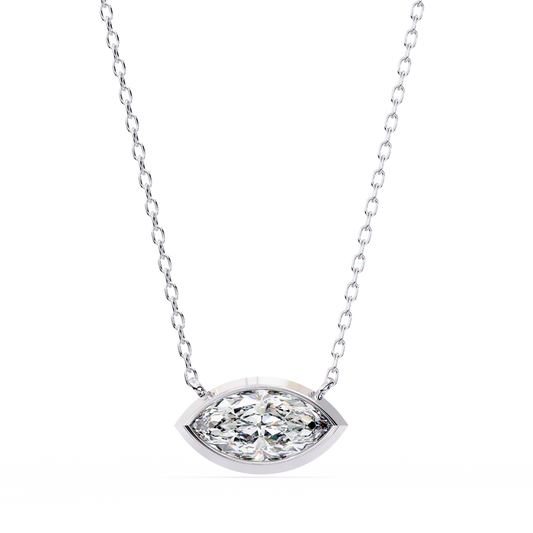 Marquise 0.68ct Diamond Pendant White Gold