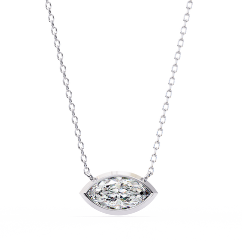 Marquise 0.68ct Diamond Pendant White Gold