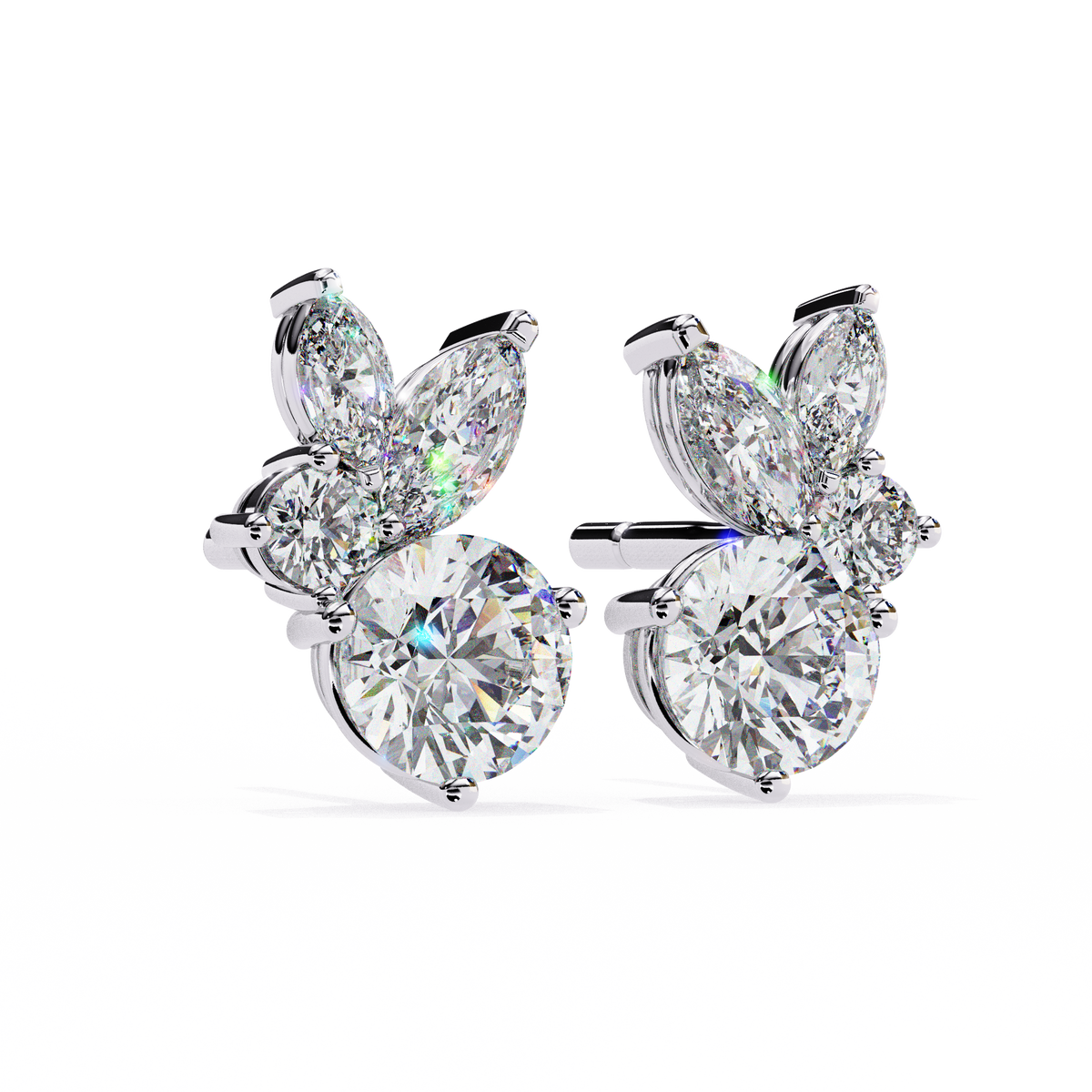 Premium shape White Diamond Earring White Gold