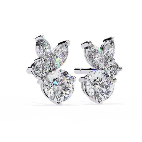 Premium shape White Diamond Earring White Gold