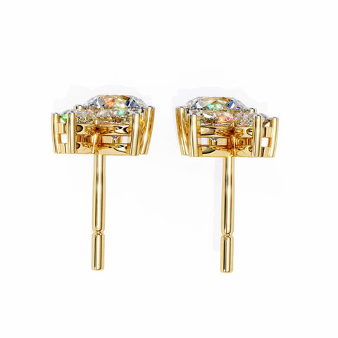 Premium shape White Diamond Earring Yellow Gold
