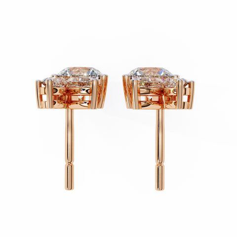 Premium shape White Diamond Earring Rose Gold