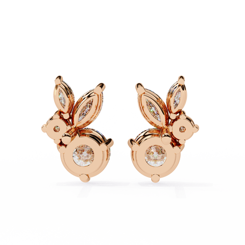 Premium shape White Diamond Earring Rose Gold