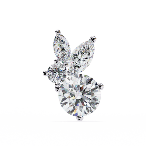 Premium shape White Diamond Earring Yellow Gold