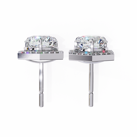 Round Star 2.1ct Diamond Earring White Gold