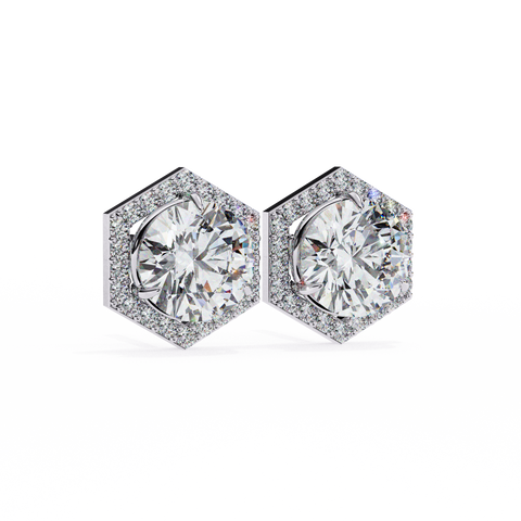 Round Star 2.1ct Diamond Earring White Gold