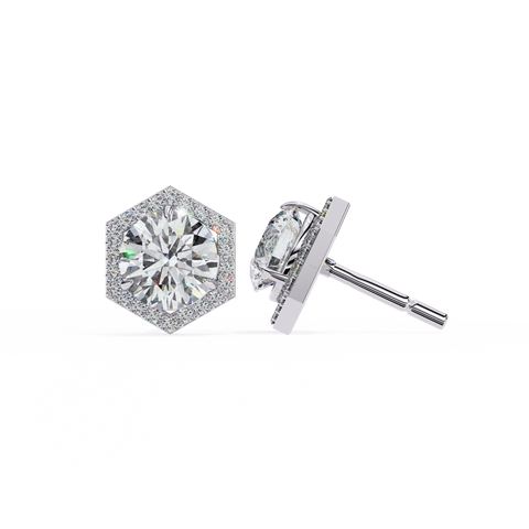 Round Star 2.1ct Diamond Earring White Gold
