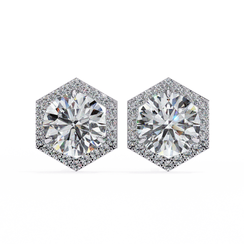 Round Star 2.1ct Diamond Earring White Gold