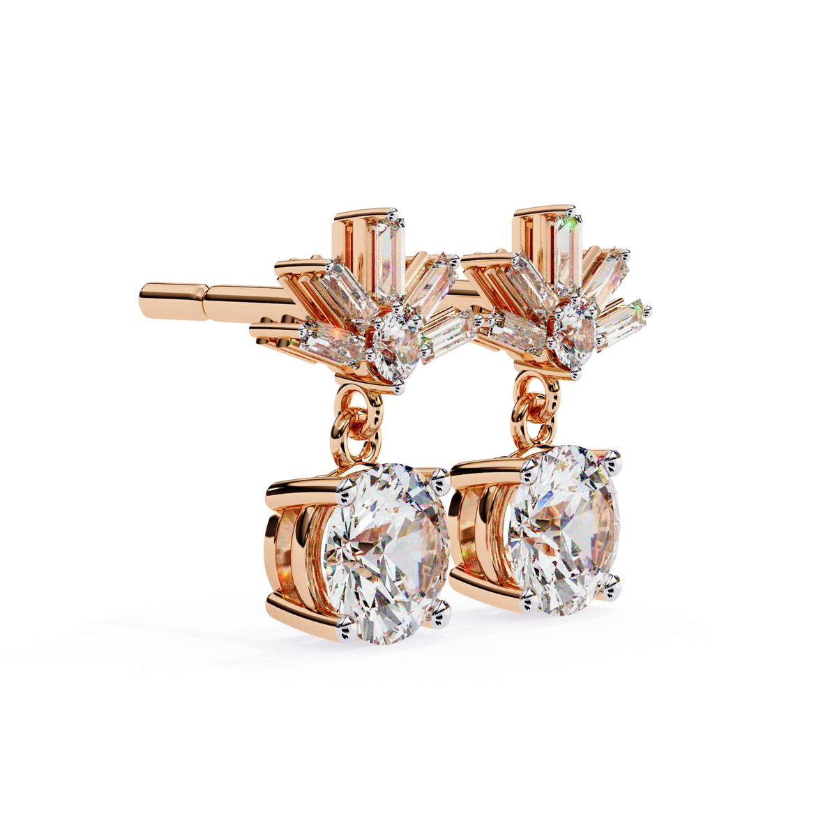 Baguette Lab Grown Diamond in Rose Gold