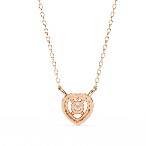Heart Shape Diamond Pendant Rose Gold