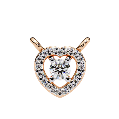 Heart Shape Diamond Pendant Rose Gold