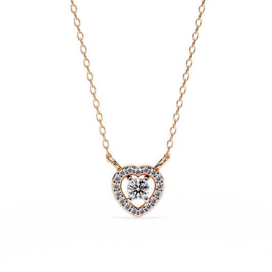 Heart Shape Diamond Pendant Rose Gold