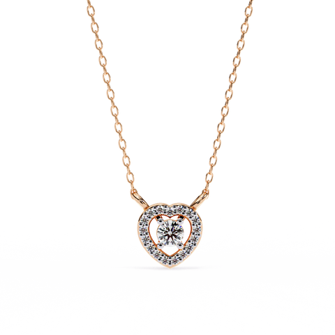 Heart Shape Diamond Pendant Rose Gold