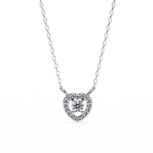 Heart Shape Diamond Pendant White Gold