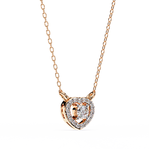 Heart Shape Diamond Pendant Rose Gold