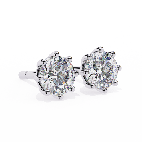 2.57ct Round Diamond 14k Earrings White Gold
