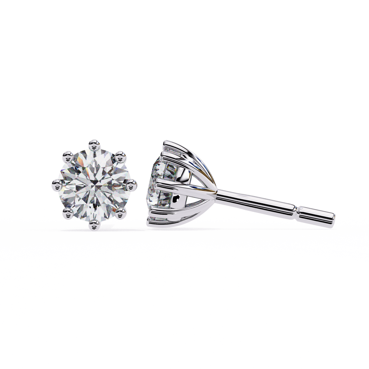 2.57ct Round Diamond 14k Earrings White Gold