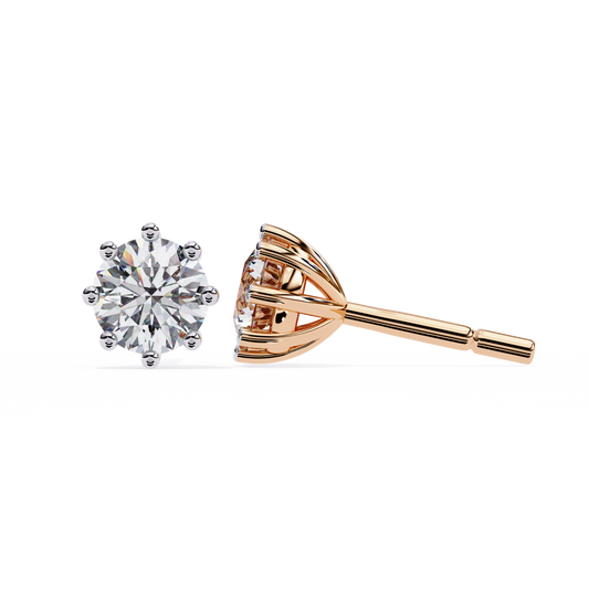 2.57ct Round Diamond 14k Earrings Rose Gold