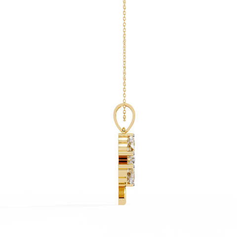 Heart Shape Diamond Pendant Yellow Gold