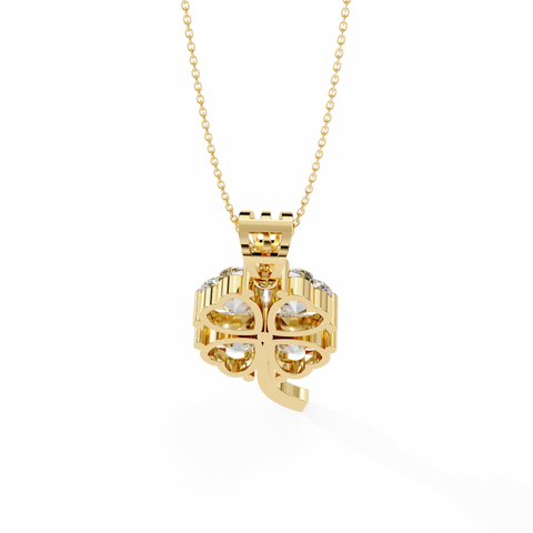 Heart Shape Diamond Pendant Yellow Gold