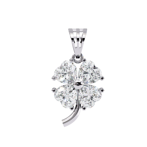 Heart Shape Diamond Pendant White Gold