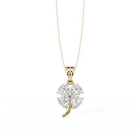 Heart Shape Diamond Pendant Yellow Gold