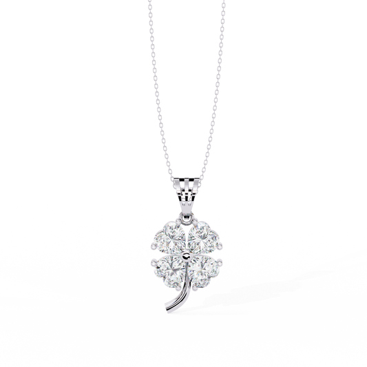 Heart Shape Diamond Pendant White Gold