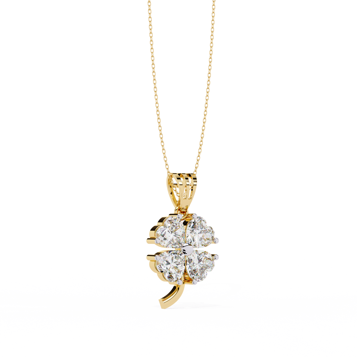 Heart-Petal Clover Pendent