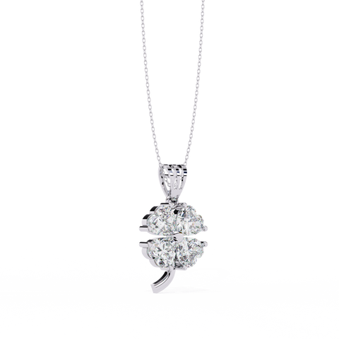 Heart Shape Diamond Pendant White Gold