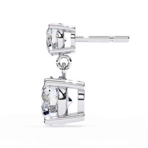 White Round 3.73ct Diamond Earring White Gold