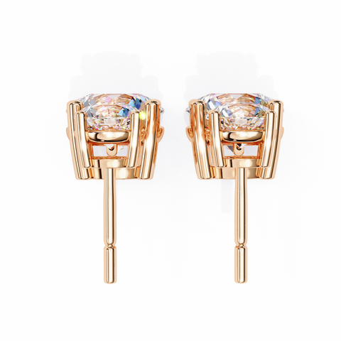 White Round 3.73ct Diamond Earring Rose Gold