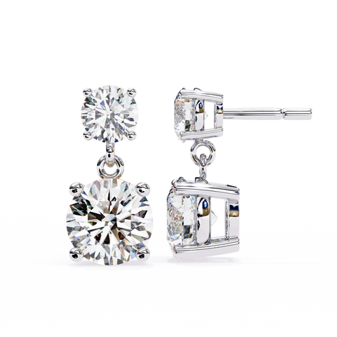 White Round 3.73ct Diamond Earring White Gold