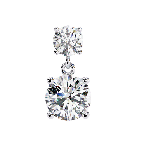 White Round 3.73ct Diamond Earring White Gold
