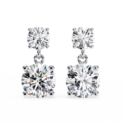 White Round 3.73ct Diamond Earring White Gold